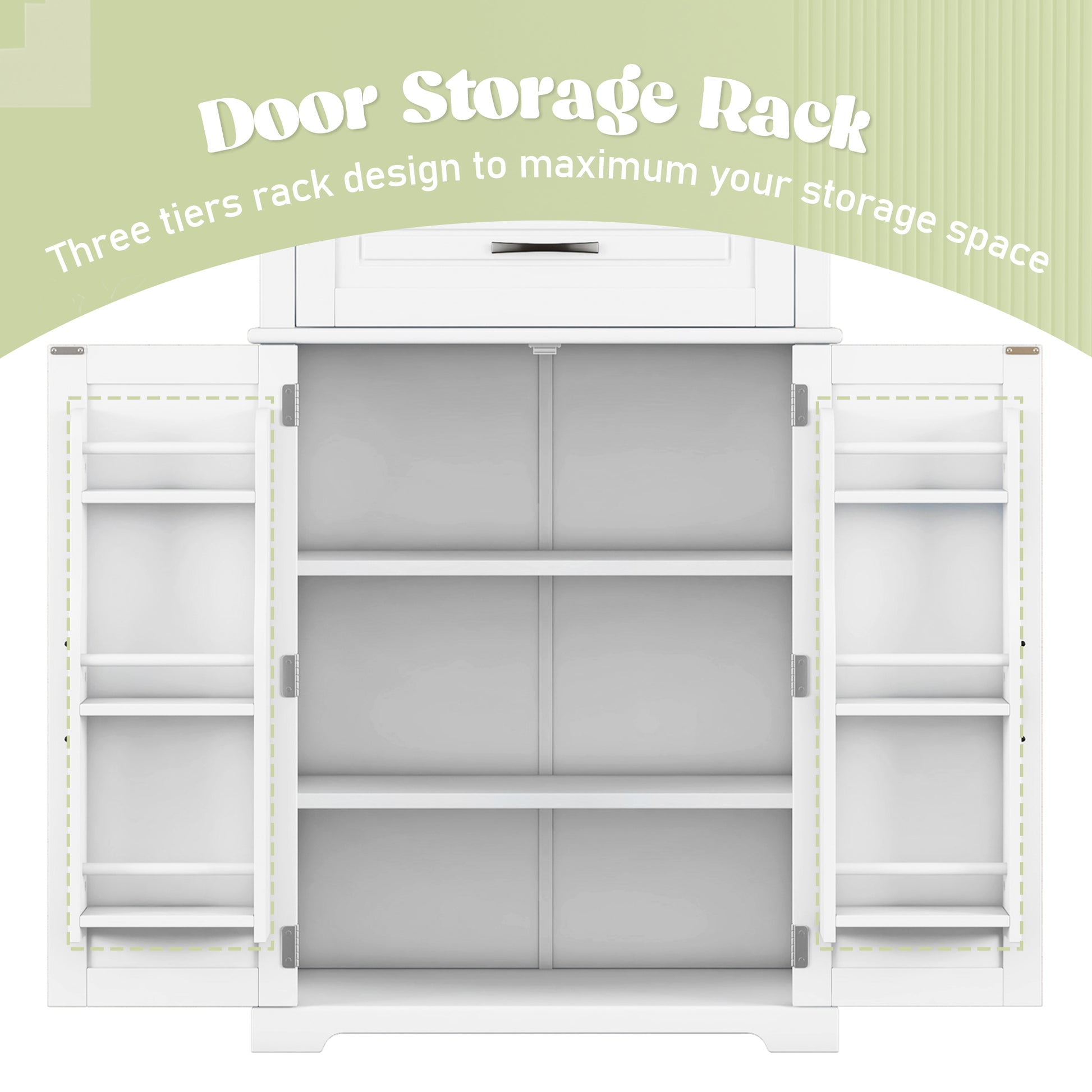 Bathroom Storage Cabinet With Multi Functional Storage Space, Drawer With Slide Rails, Adjustable Shelf, White White Mdf