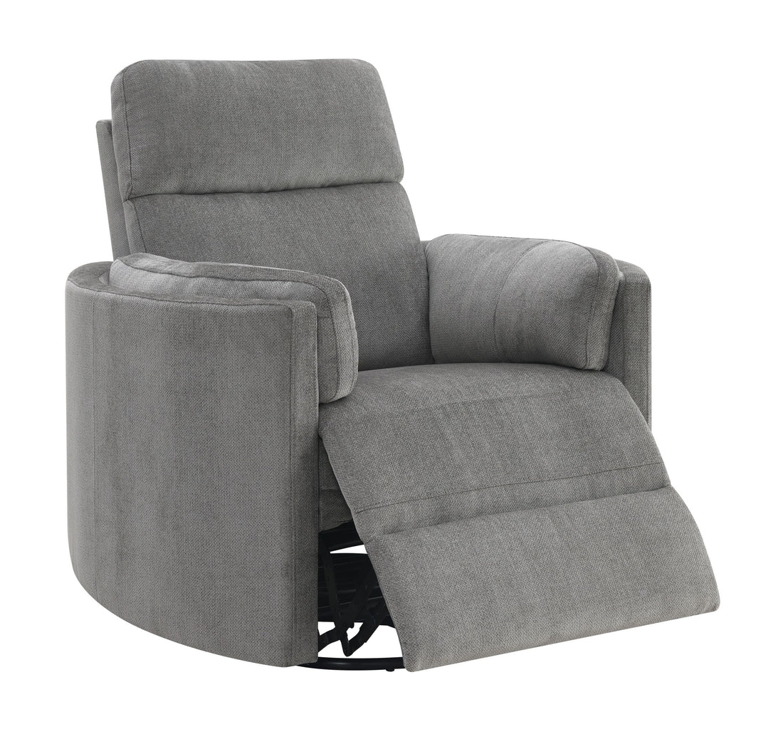 Sagen Glider Recliner W Swivel, Charcoal Chenille Lv01879 Charcoal Chenille