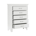 5 Drawers White Finish Chest Transitional Style Wooden Bedroom Furniture 1Pc White Bedroom Transitional Wood