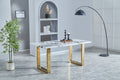 Luxurious Faux Marble Mdf Dinning Table For 6 Or 8, Rectangular 63