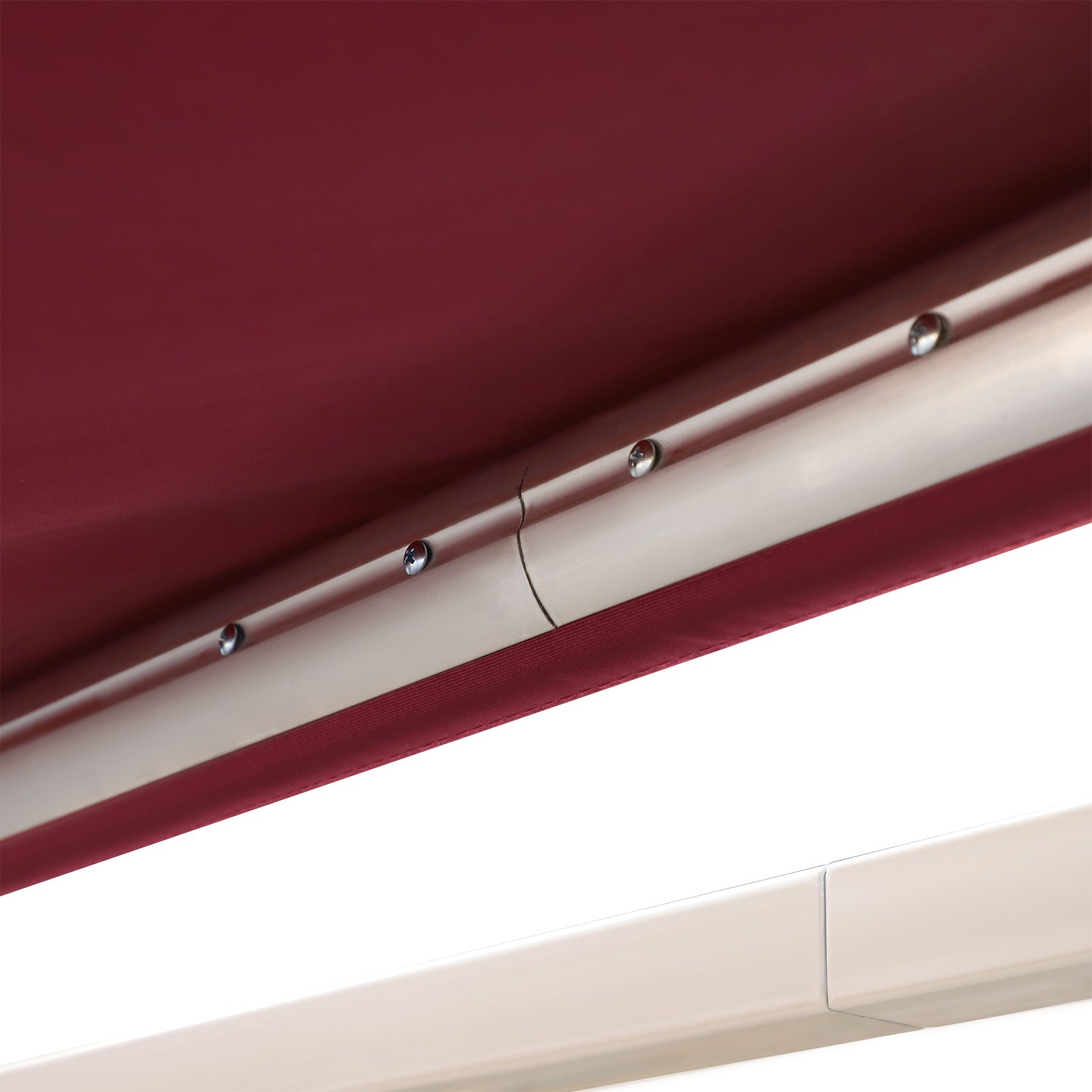 Outsunny 13' X 8' Retractable Awning, Patio Awnings, Sunshade Shelter W Manual Crank Handle, Uv & Water Resistant Fabric And Aluminum Frame For Deck, Balcony, Yard, Wine Red Red Aluminum