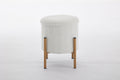 Modern Round Storage Ottoman, Ottoman Foot Stools With Metal Base, Ottoman Footstool With Removable Lid Storage Ottoman For Living Room, Bedroom, Makeup Room White White Upholstered