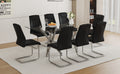 Table And Chair Set.Large Minimalist Rectangular Glass Dining Table For 6 8 With 0.39