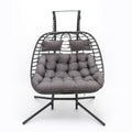 Double Swing Chait With Dark Grey Cushion Antique Dark Grey Steel