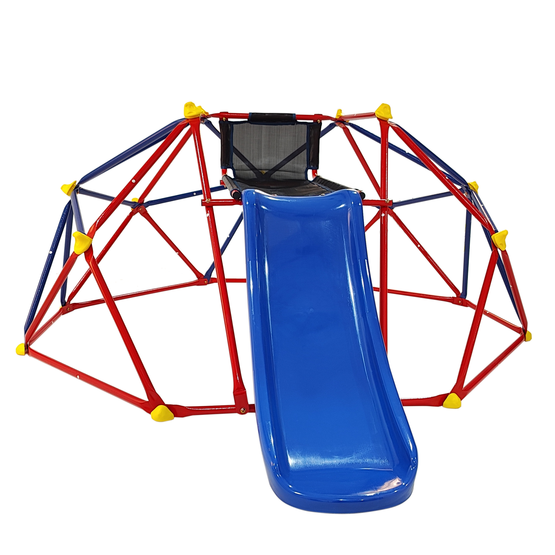 Xcf007 6Ft Dome Climber With 1.2M Slide For Age 3 Climber With Climbing Stones Blue Red Metal