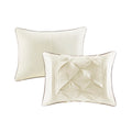 7 Piece Tufted Comforter Set Ivory King King Ivory Polyester