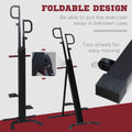 Soozier Folding Vertical Climber Exercise Machine, Height Adjustable Climbing Machine, Stair Stepper With Lcd Monitor And Transport Wheels For Full Body Workout Black Red Steel