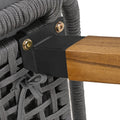 K&K 6 Piece Rope Patio Furniture Set, Outdoor Furniture With Acacia Wood Cool Bar Table With Ice Bucketdeep Seat Patio Conversation Set With Two Stools For Backyard Porch Balcony Grey Yes Complete Patio Set Grey Weather Resistant Frame Fade Resistant
