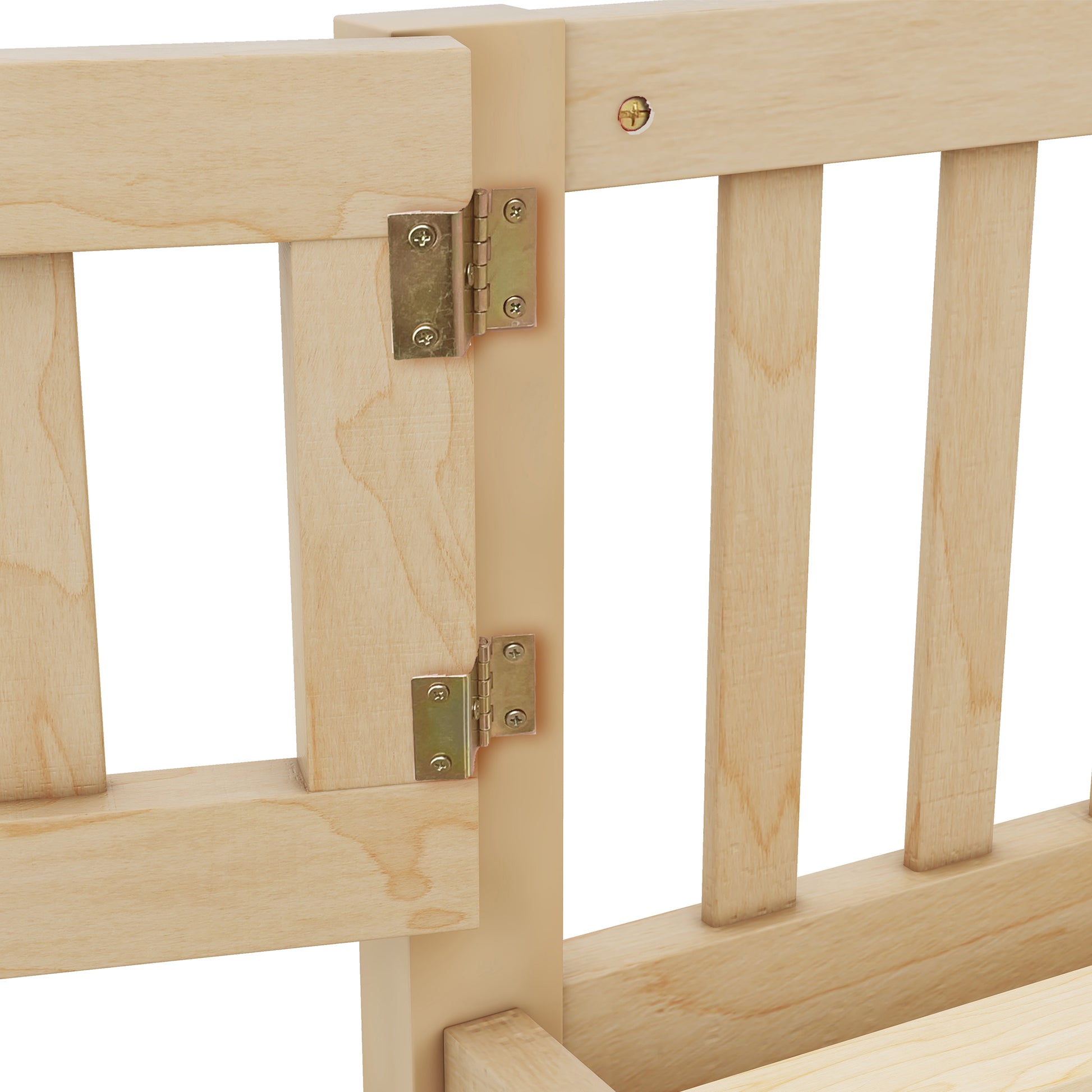 Full Size Bed Floor Bed With Safety Guardrails And Door For Kids, Natural Old Sku: W158090693 Full Natural Pine