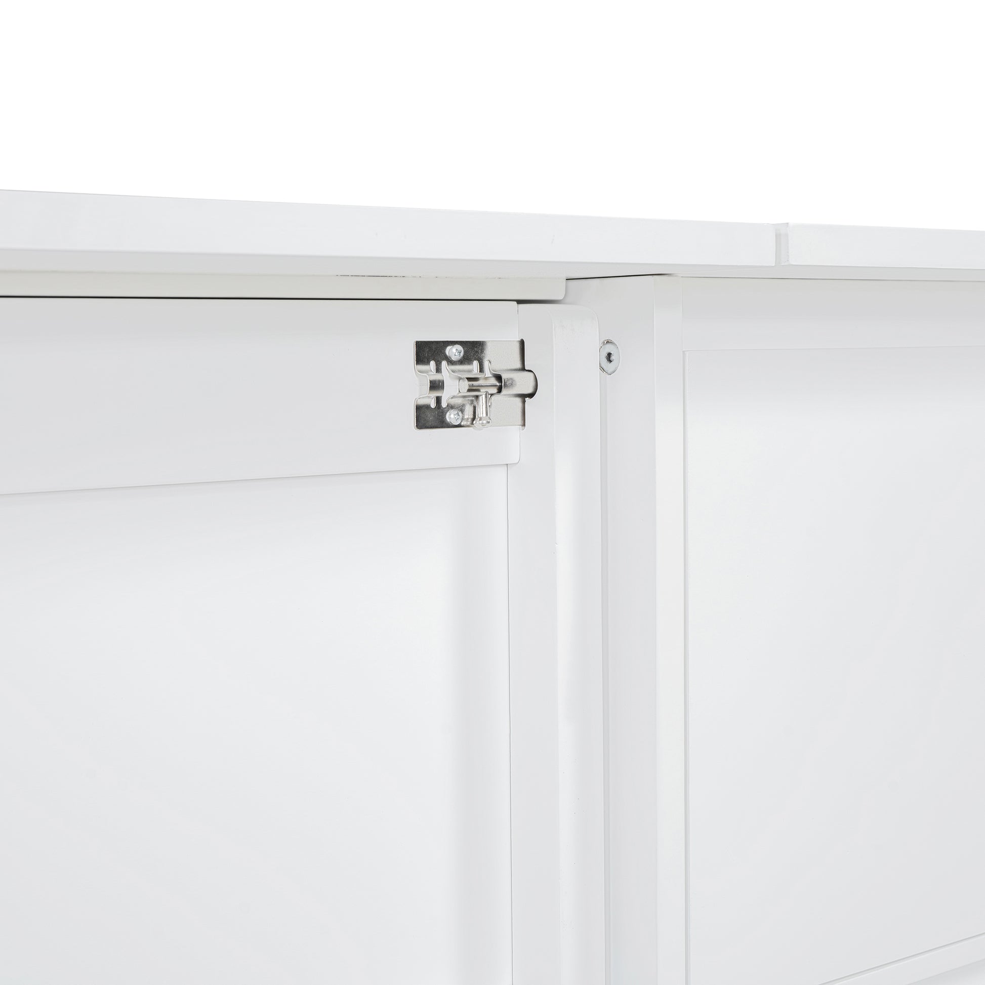 Full Size Murphy Bed With Drawers, Cabinets And Usb Ports,White Full White Mdf Lvl