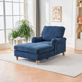 Modern Mid Century Indoor Oversized Chaise Lounger Comfort Sleeper Sofa With Soild Wood Legs Blue Foam 1 Seat