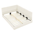 Full Size Upholstered Tufted Bed Frame, Sofa Bed Frame With Comfortable Backrest And Armrests, Full Size Bed For Bedroom, Living Room,Velvet, Beige 80.5''*59''*30.5'' Box Spring Not Required Full Beige Composite Bedroom Eucalyptus Bed Frame Foam Velvet