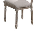Wooden Chair With Fabric Upholstered Seating, Set Of 2, Gray And Brown Gray Wood Fabric
