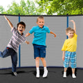 12Ft Outdoor Toddler Trampoline With Enclosure Safety Net Jumping Fun Trampoline, Heavy Duty Jump Pads, Spring Loaded For Children And Adults, Gifts For Boys Girls Blue Garden & Outdoor Iron