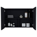 Medicine Cabinet Mansfield, Bathroom, Black Black Particle Board Engineered Wood