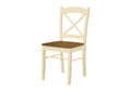 Dining Chair, Set Of 2, Side, Kitchen, Dining Room, Oak And Cream, Wood Legs, Transitional Cream Solid Wood