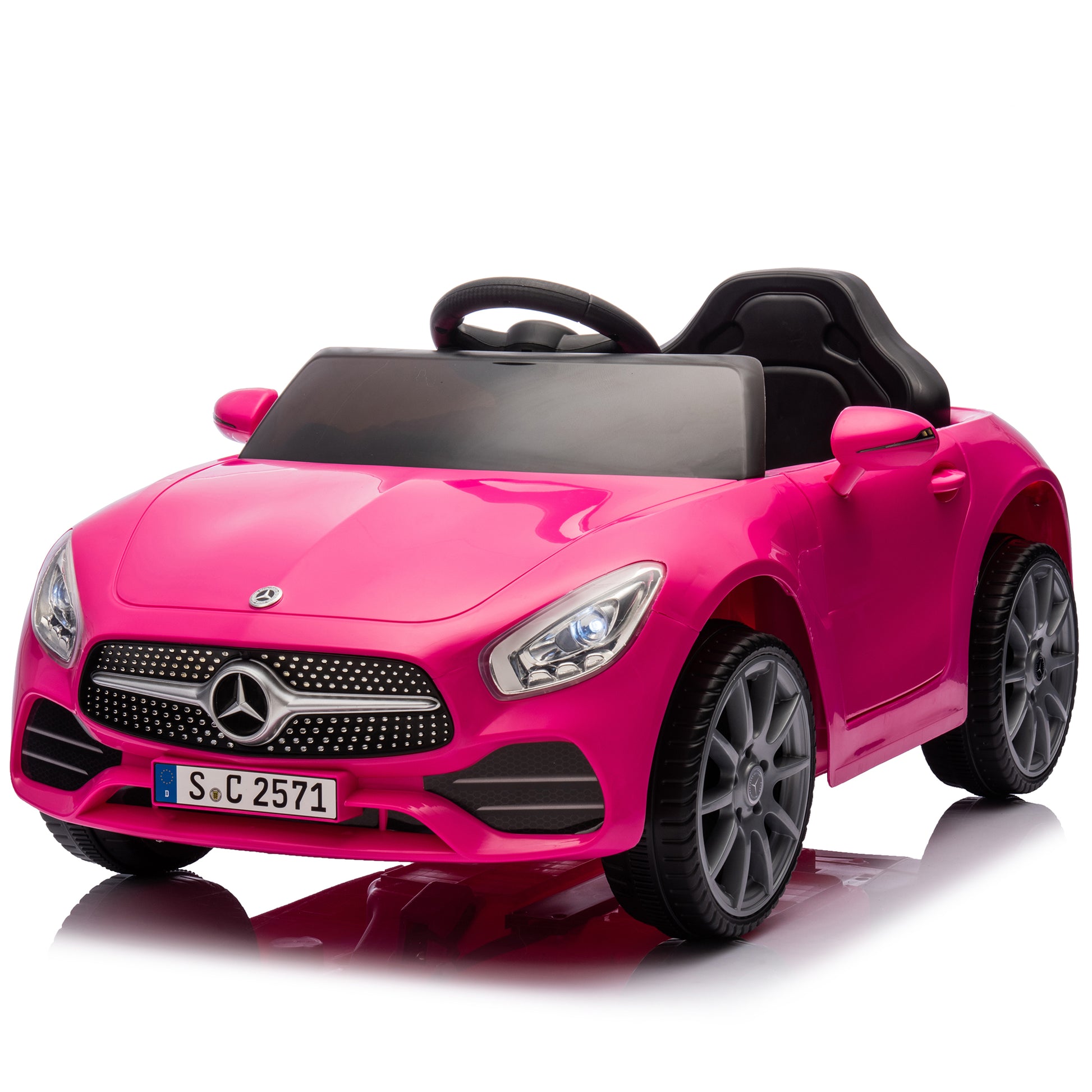 Licensed Mercedes Benz Cls 350,12V Kids Ride On Toy Car W Parents Control,2Wd,Four Wheel Suspension,Music,Bluetooth,Led Light,Usb,Power Display,Volume Adjustment,Speeds 1.24 3.11Mph For Kids Aged 2 4. Pink 50 99 Lbs Polypropylene