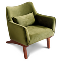 Brayden Olive Green Velvet Lounge Chair Light Brown,Olive Green Brown Foam Solid Wood,Velvet