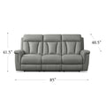 Rhapsody Power Zero Gravity Reclining Sofa Silver Grey Memory Foam Genuine Leather 3 Seat