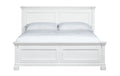 Coastal White Queen Panel Bed Queen White Engineered Wood