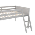 Full Size Wood Low Loft Bed With Ladder, Ladder Can Be Placed On The Left Or Right, Gray Old Sku:Gx000366Aae Box Spring Not Required Full Gray Wood Bedroom Solid Wood Mdf