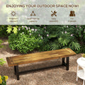 Outsunny Wooden Outdoor Garden Bench, Park Bench With Acacia Wood Seat, Front Porch Bench With Metal Frame For Conservatory, Poolside, Deck, 63