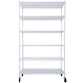 6 Tier 6000Lbs Capacity Nsf Metal Shelf Wire Shelving Unit, Heavy Duty Adjustable Storage Rack With Wheels & Shelf Liners For Commercial Grade Utility Steel Storage Rack, White 84