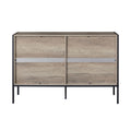 Wood Dresser With 6 Drawers, Wooden Storage Closet For Bedroom, Solid Clothes Cabinet With Sturdy Steel Frame, 48.58