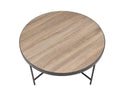 Bage Weathered Gray Oak & Metal Finish Coffee Table Oak Metal,Synthetic Wood