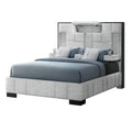 Yaris Grey Queen Bed Gray Rubber Wood