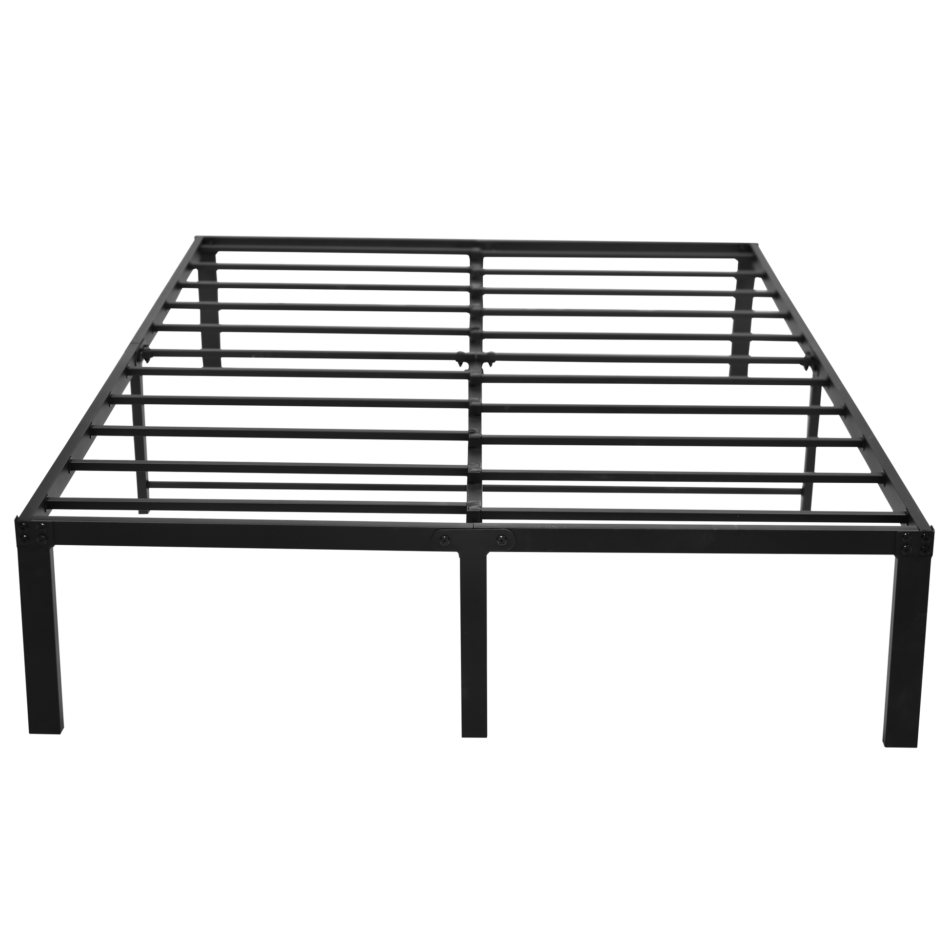 14 Inch Bed Frame Queen Size Heavy Duty Steel Slat Support Metal Platform Queen Bed Frame No Box Spring Needed, Easy Assembly, Black Queen Black Metal