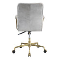 Vintage White And Chrome Swivel Office Chair Solid Vintage Office Rectangular Vintage Office Chairs Solid Back Fabric Metal