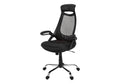 Office Chair, Adjustable Height, Swivel, Ergonomic, Armrests, Computer Desk, Work, Black Mesh, Chrome Metal, Contemporary, Modern Black Foam Polyester