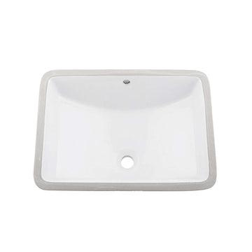 Dax Ceramic Square Single Bowl Undermount Bathroom Basin White Ceramic