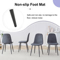 Table And Chair Set.Modern Extendable Mdf Dining Table.The Table Has A Telescopic Design, Suitable For Gatherings Of Different Size.Paired With 4 Chairs With Fabric Cushion And Black Metal Legs. Dark Gray,White Seats 4 Mdf Metal