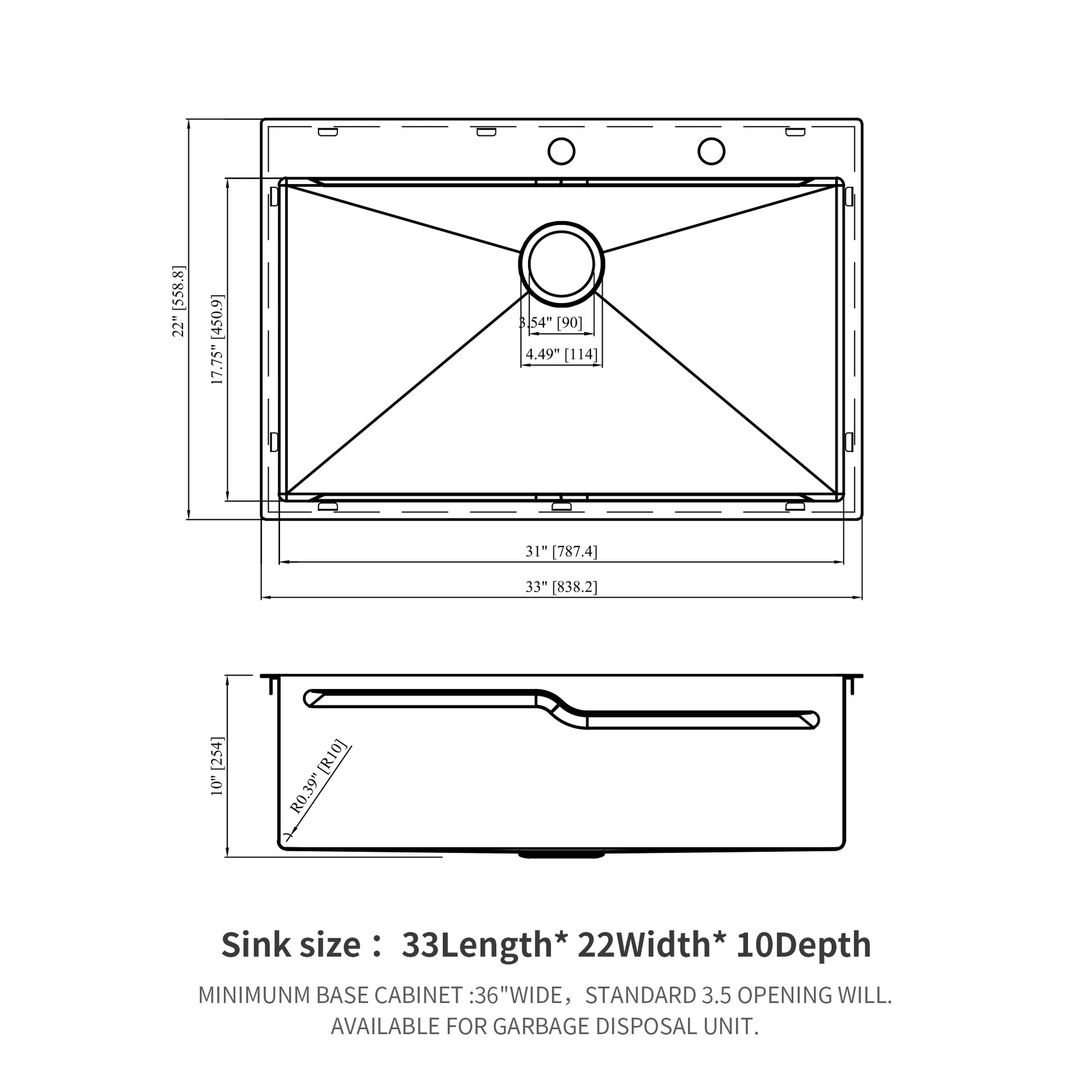 33" Drop In Kitchen Sink 33*22 Inch Kitchen Sink Drop In Topmount Single Bowl 16 Gauge Stainless Steel Ledge Workstation Kitchen Sinks Brushed Nickel Stainless Steel