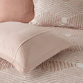 Cotton Jacquard Comforter Set Blush Full Queen Queen Blush Cotton