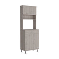 Della 60 Kitchen Pantry With Countertop, Closed & Open Storage Light Gray Gray Kitchen Open Storage Space Modern Particle Board Particle Board