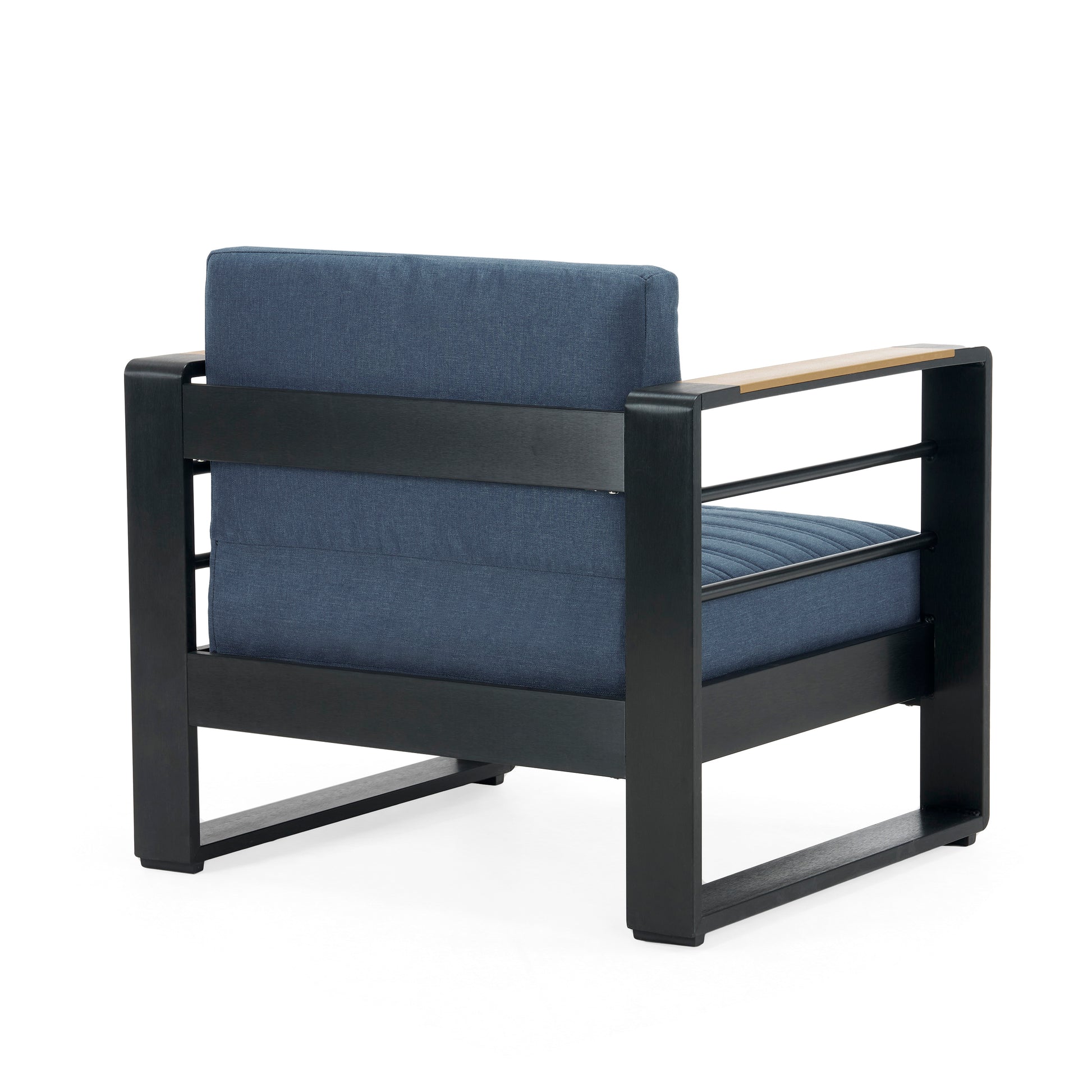 Giovanna Club Chair Blue Fabric Metal