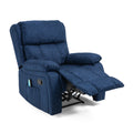 Massage Recliner Navy Blue Fabric