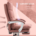 Vinsetto Executive Massage Office Chair With 6 Vibration Points, Microfiber Computer Desk Chair, Heated Reclining Chair With Footrest, Armrest, Double Padding, Pink Pink Polyester