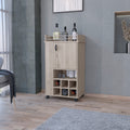 Farson Bar Cart With 2 Side Shelf, 6 Built In Wine Rack And Casters Freestanding 5 Or More Spaces Light Gray Primary Living Space Mobile Classic,Contemporary Pine Particle Board Engineered Wood