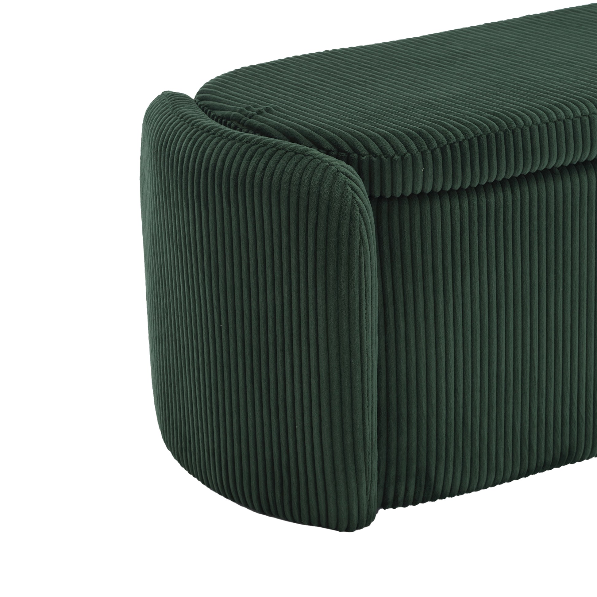 Coolmore Storage Ottoman,Bedroom End Bench,Upholstered Fabric Storage Ottoman With Safety Hinge, Entryway Padded Footstool, Ottoman Bench For Living Room & Bedroom Emerald Emerald Foam Velvet