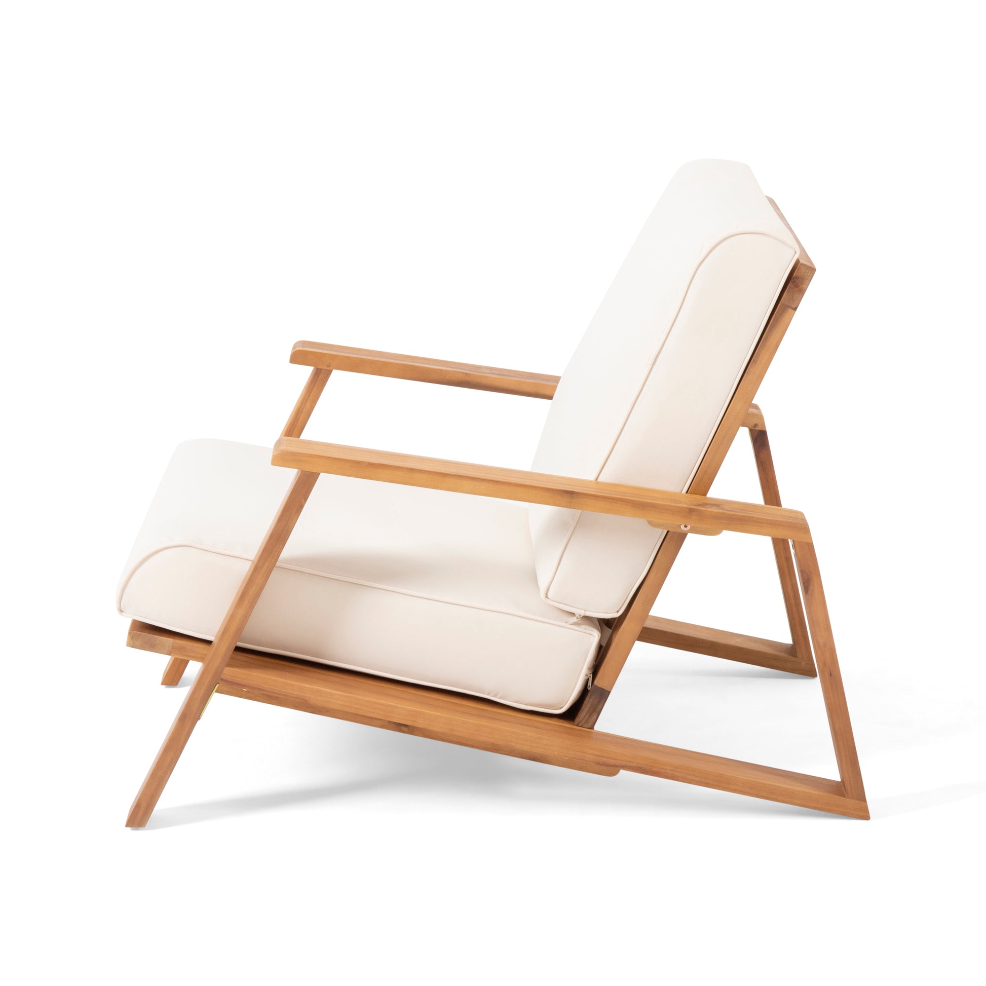 Paloma Club Chair Beige Acacia Wood