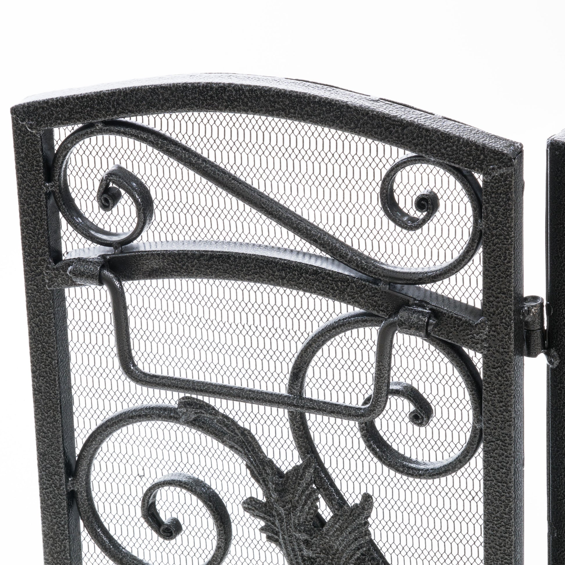 Waterbury Fireplace Screen Black Silver Iron