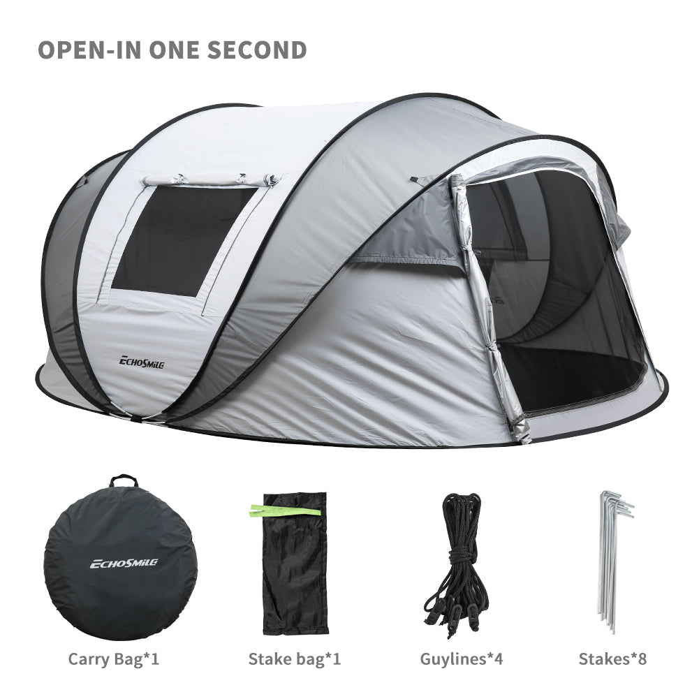 4 6 Persons White Gray Pop Up Boat Tent White Gray Polyethylene