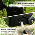 45Qt Black Insulated Box With Wheels And Trolley Black Polyethylene