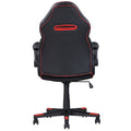 Adjustable Ergonomic Gaming Chair, Faux Leather Upholstered Office Chair W 360 Degree Swivel And Tilt Control, Black Red Caster Plastic Red Black Office Foam Rectangular Contemporary,Modern Push Button Office Chairs Solid Back Plywood Adjustable Height