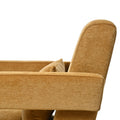 Mirod Sleek Right Angle Armrests, Ergonomic Lumbar Support, Square Wooden Block Legs, Inclined Seat For Comfort, Artistic Statement Piece For Living Room,Bedroom And Study Yellow Chenille