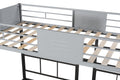 Triple Bunk Bed With Vent Board Sturdy Metal Frame Noise Free Wood Slats Separatable Into Three Beds No Box Spring Needed Twin Black Bunk Steel